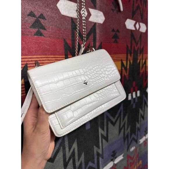 Peta + Jain White Leather Chain Minimalist Clean Girl - Picture 4 of 10